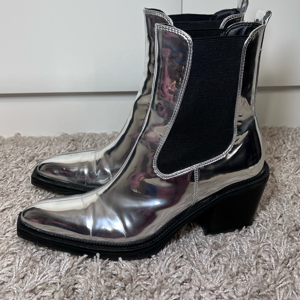 Silver Ankle Boots